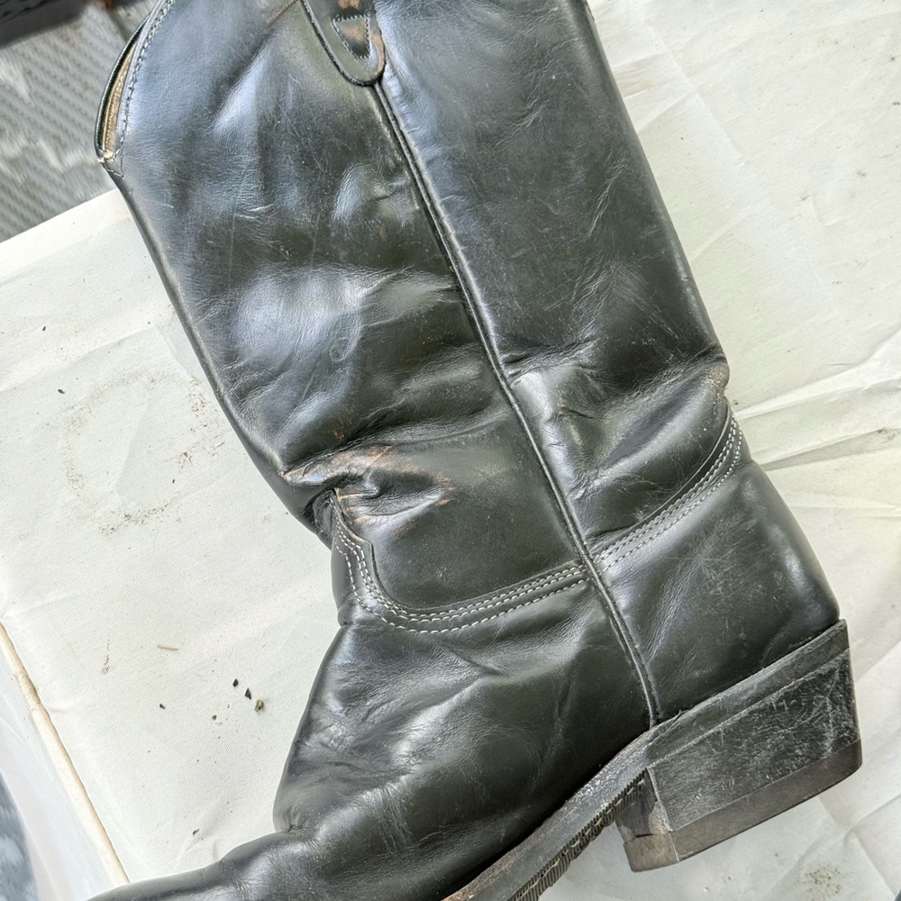 Golden Retriever Black Leather Cowboy Boots - Picture 8 of 13